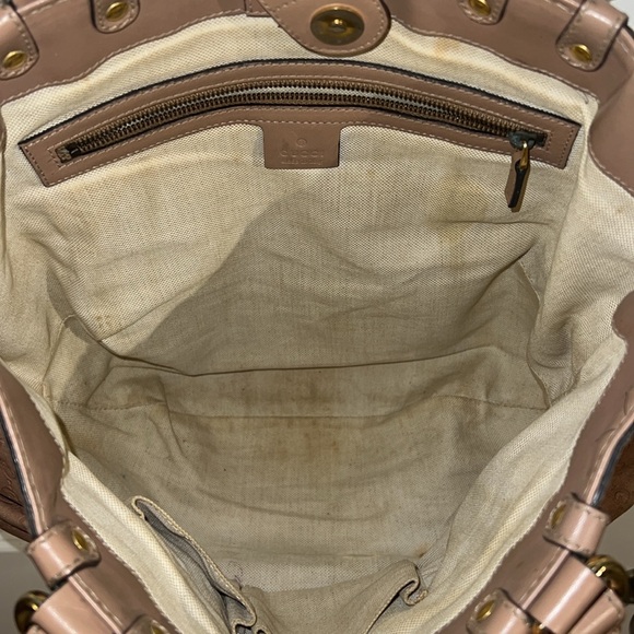 Gucci Guccissima Scarlett Bag GG Monogram Leather Neutral Blush Nude Pink Purse - Picture 15 of 17